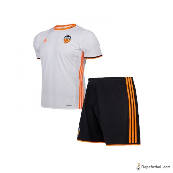 Camiseta Valencia Replica Primera Ropa Niños 2016/17 Blanco